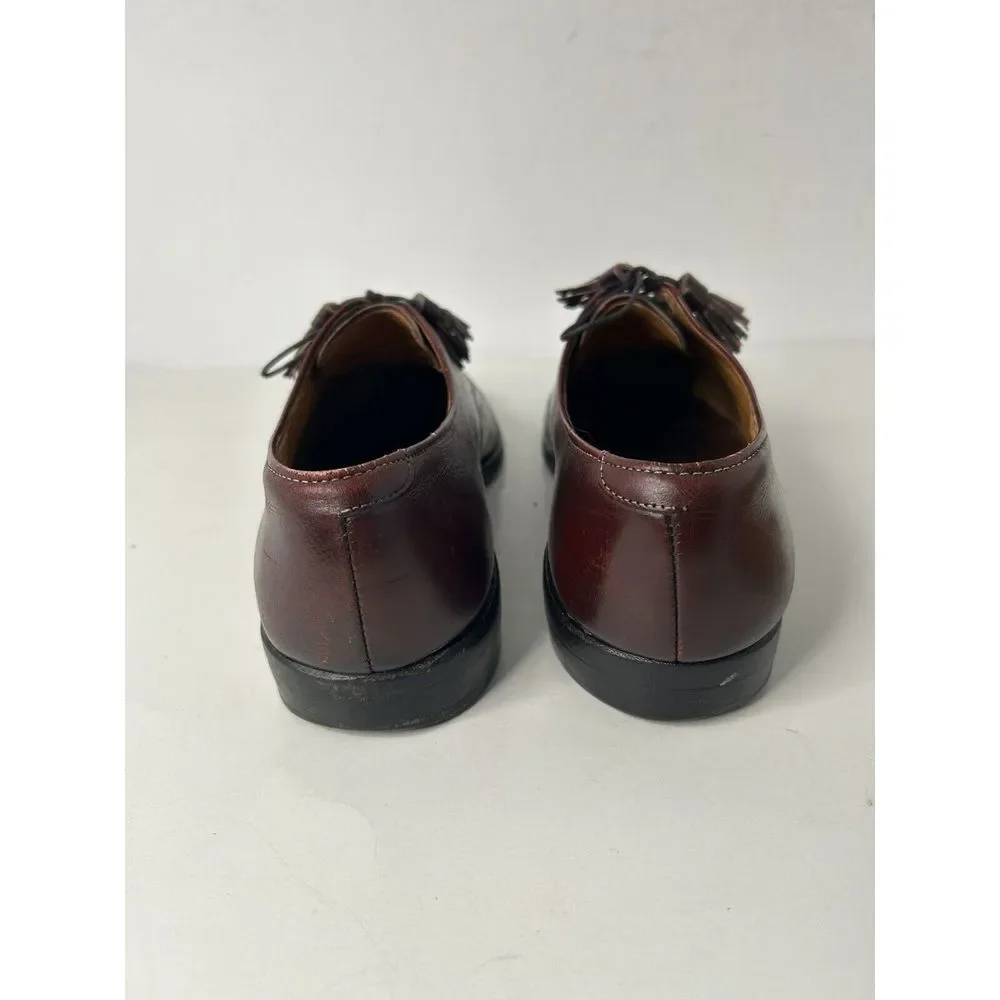 Allen Edmonds Hunter Burgundy Men's 8.5 E Leather‎ USA Oxfords Tassel Shoes